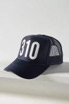 Ascot + Hart Zip Code Trucker Hat In Blue