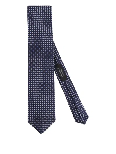 Ascot Patterned Tie In Blue