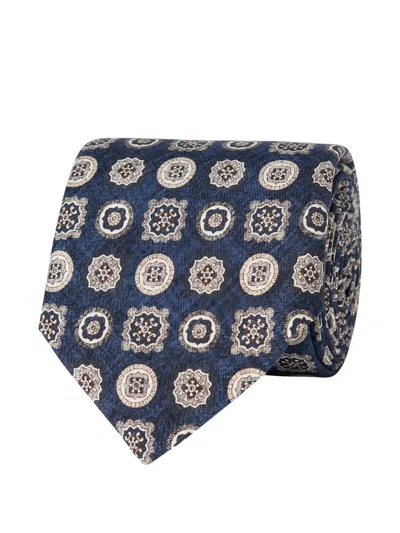 Ascot Patterned Tie In Blue