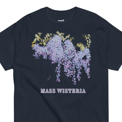 Asel Women's Blue Mass Wisteria.  Navy Cotton T-shirt