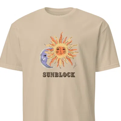 Asel Women's Neutrals Sunblock. Oatmeal Cotton T-shirt In White