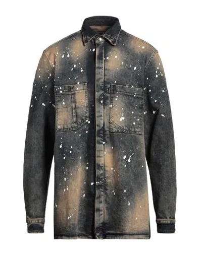 Asensyo Man Denim Shirt Blue Size Xl Cotton, Elastane