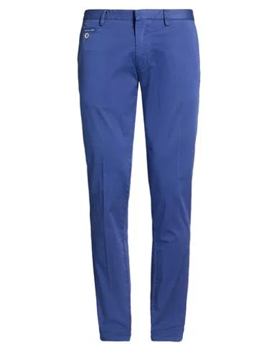 Asfalto Man Pants Blue Size 36 Cotton, Elastane