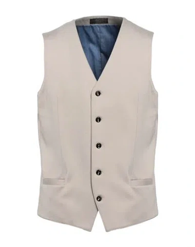 Asfalto Man Tailored Vest Beige Size 36 Rayon, Polyamide, Elastane