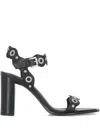 Ash 100mm Eyelet-embellished Heeled Sandals In Black