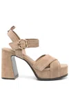 Ash Heeled Sandals Stud Embellishments In Brown
