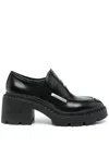 Ash Calf Leather Norton Loafers With Heel In Black