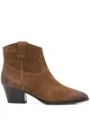 Ash Pointed-toe Suede Ankle Boots In Brown
