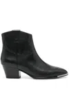 Ash Woman Ankle Boots Black Size 6 Leather In Black