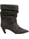 Ash Virgee High Heels Ankle Boots In Grey Suede In Gray
