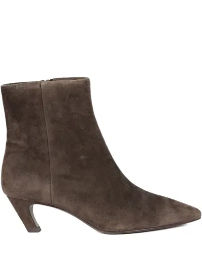 Ash 50mm Vicky Suede Pointed Ankle Boots In Brown