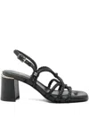 Ash 60mm Braided Block Heel Sandals In Black