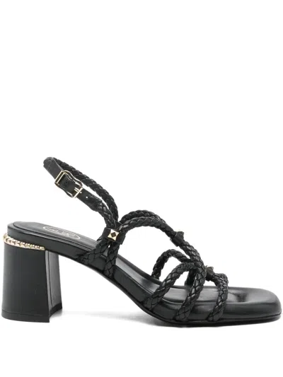 Ash 60mm Braided Block Heel Sandals In Black
