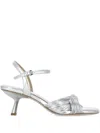 Ash 70mm Knotted Ankle-strap Sandals In Silver