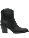 Ash Judy Black Texan Ankle Boot In Black