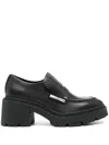 Ash Calf Leather Norton Loafers With Heel In Black