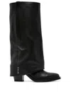 Ash Jackson Texan Boots In Black Leather In 黑色