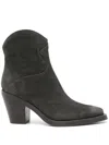 Ash Judy Texan Ankle Boots In Grey Suede In Grey