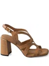 Ash 85mm Leather Sandals In Brown