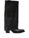 Ash Jackson Texan Boots In Black Leather In Black