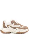 Ash Addict Sneakers In Taupe Suede And Fabric In Brown