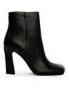 Ash Alina Leather Ankle Boot In Black