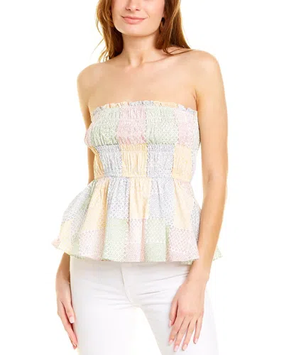 Ash & Eden Anuka Ruched Blouse In Yellow