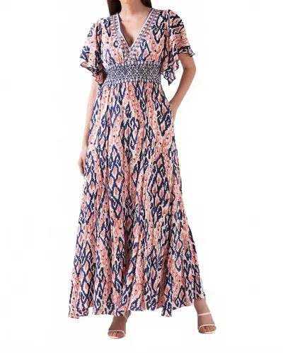 Ash & Eden Avatara Maxi Dress In Coral In Pink