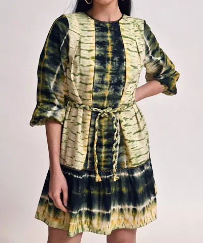 Ash & Eden Indira Mini Dress In Olive In Green