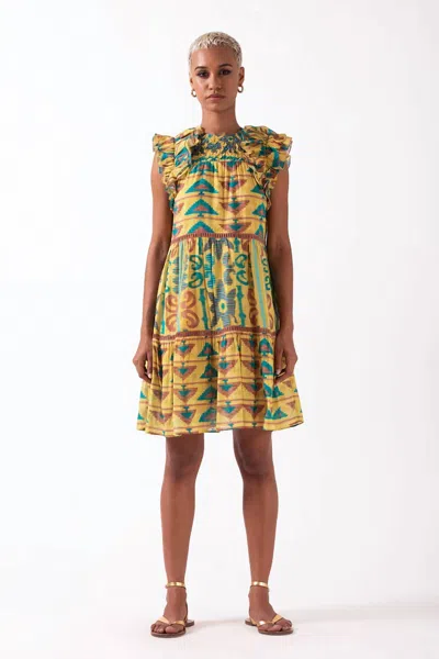 Ash & Eden Olga Mini Tiered Dress In Free Spirit In Multi