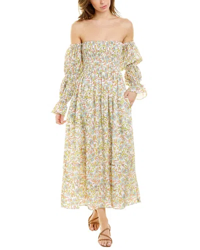 Ash & Eden Saira Midi Dress In Neutral