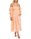 Ash & Eden Saira Midi Dress In Multi