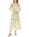 Ash & Eden Saira Midi Dress In Yellow