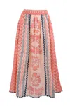 Ash & Eden Women's Pink / Purple / Yellow Maira Maxi Skirt - Elasticated Waist Maxi Skirt In Pink/purple/yellow