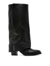 Ash Jackson Texan Boots In Black Leather In Black