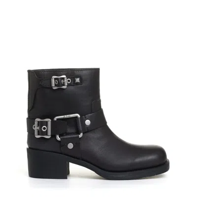 ASH ASH ANKLE-HIGH BIKER BOOTS WITH BUCKLE DETAIL