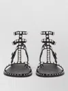 Ash Ankle Strap Sandals Flat Sole Studs In Black