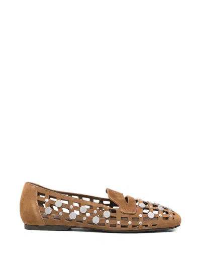 Ash Bali Cut-out Stud-embellished Loafers In Multi