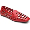 Ash Bali Studded Cutout Loafer In Red