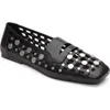 Ash Mini Leather Flat Shoes For Women In Black