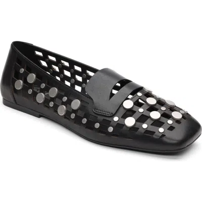 Ash Bali Studded Cutout Loafer In Black