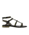 Ash Precious Stud Embellished Sandals In Black