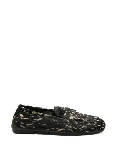 Ash Barkley Animal-print Loafers In Black
