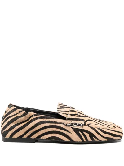 Ash Barkley Zebra Print Loafers In Animal Print