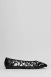 Ash Bazaar Bis Ballet Flats In Black Leather