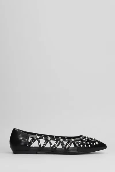 Ash Bazaar Bis Ballet Flats In Black Leather