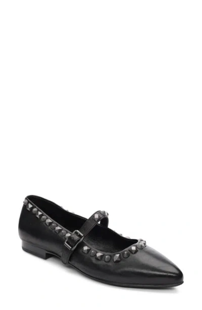 Ash Beatnik Studded Mary Jane Flat In Black