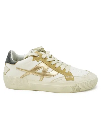 Ash Beige/white Leather S24-moonlight06 Sneakers In Neutrals