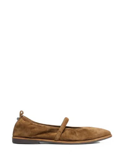 Ash Bella Suede Ballet Flats In Brown