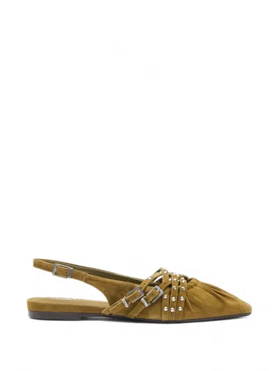 Ash Bianca Ballet Flats In Green